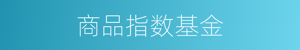 商品指数基金的同义词