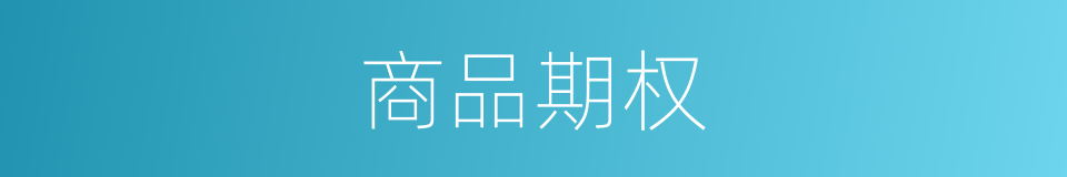 商品期权的同义词