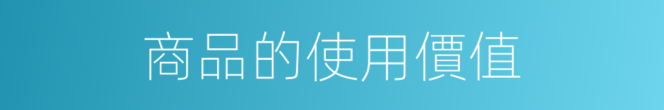 商品的使用價值的同義詞