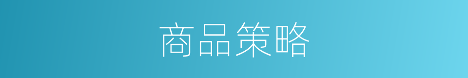商品策略的同义词