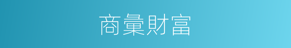 商彙財富的同義詞