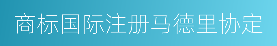 商标国际注册马德里协定的同义词