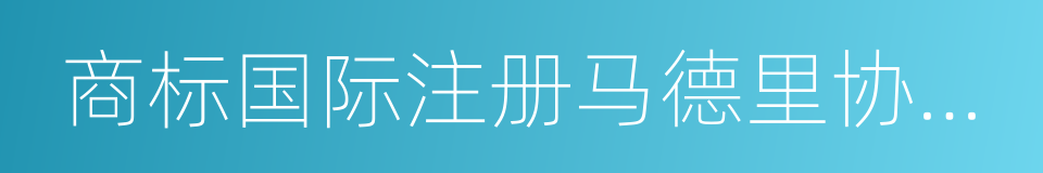 商标国际注册马德里协定有关议定书的同义词