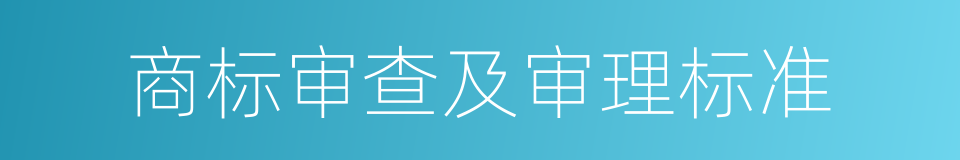 商标审查及审理标准的同义词