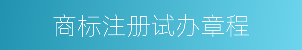 商标注册试办章程的同义词