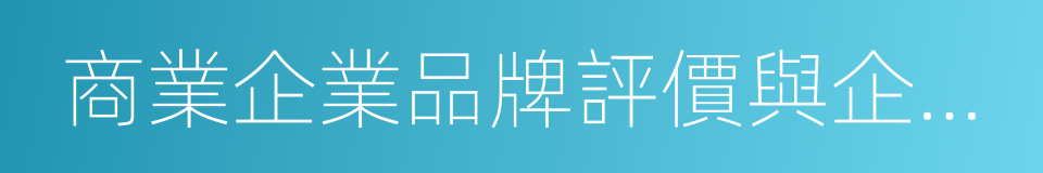 商業企業品牌評價與企業文化建設指南的同義詞