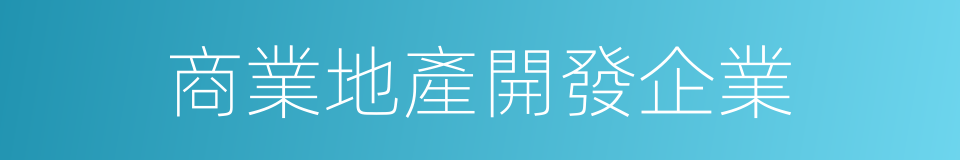 商業地產開發企業的同義詞