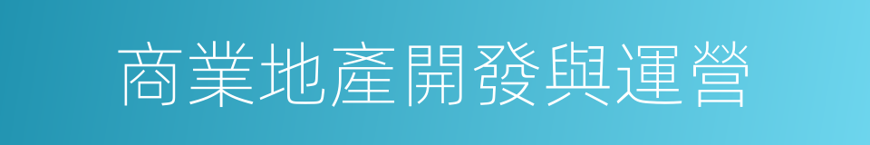 商業地產開發與運營的同義詞