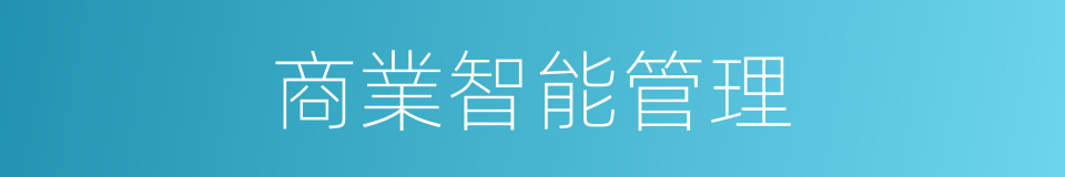 商業智能管理的同義詞