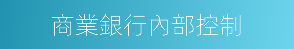 商業銀行內部控制的同義詞