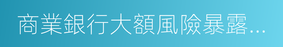 商業銀行大額風險暴露管理辦法的同義詞