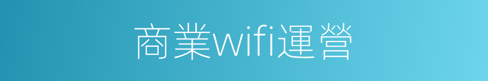 商業wifi運營的同義詞