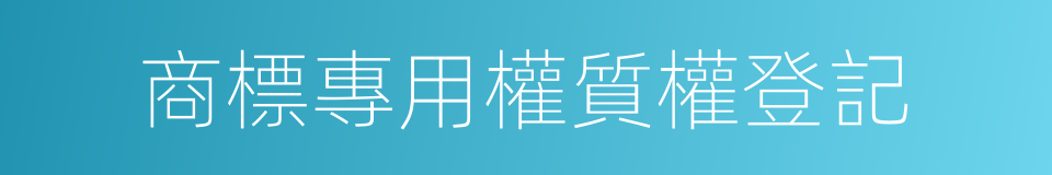 商標專用權質權登記的同義詞