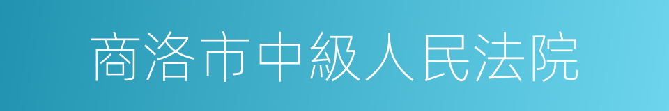 商洛市中級人民法院的同義詞