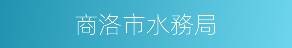 商洛市水務局的同義詞