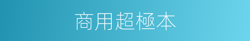 商用超極本的同義詞