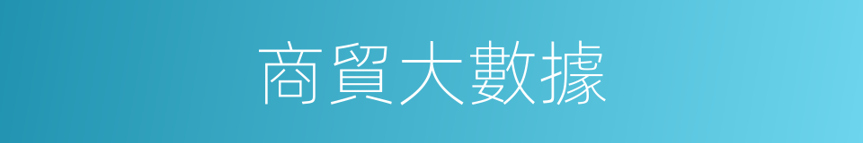 商貿大數據的同義詞