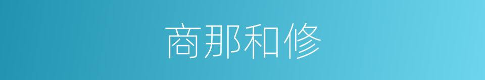 商那和修的同义词