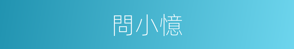 問小憶的同義詞