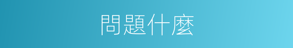 問題什麼的意思