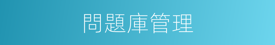 問題庫管理的同義詞