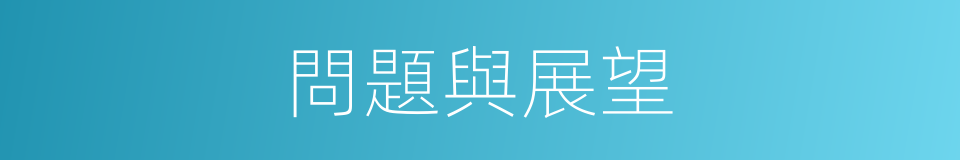 問題與展望的同義詞