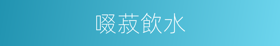啜菽飲水的意思