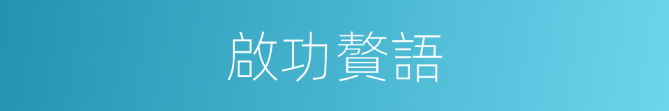 啟功贅語的同義詞