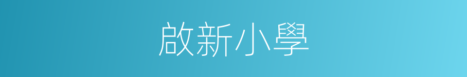 啟新小學的同義詞