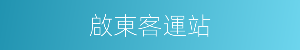 啟東客運站的同義詞