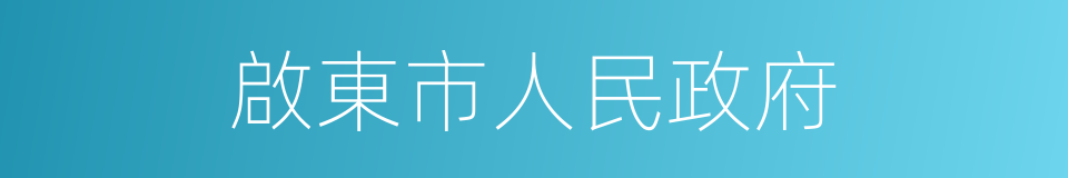 啟東市人民政府的同義詞