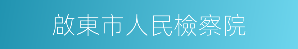 啟東市人民檢察院的同義詞