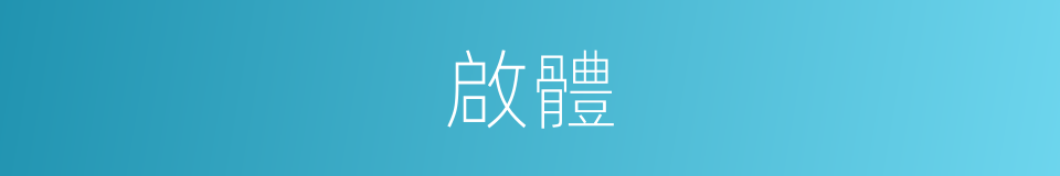 啟體的意思