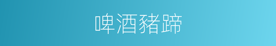 啤酒豬蹄的同義詞