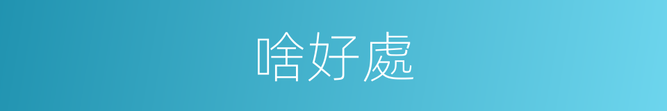啥好處的意思