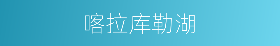 喀拉库勒湖的同义词