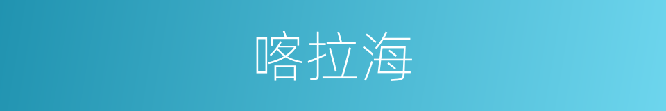 喀拉海的同义词