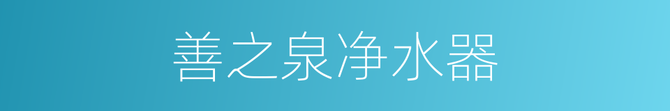 善之泉净水器的同义词