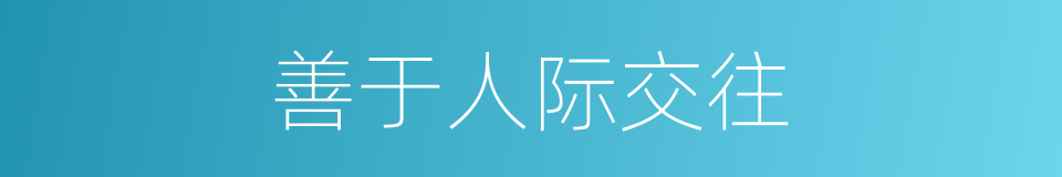 善于人际交往的同义词