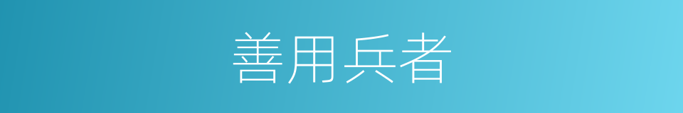 善用兵者的同义词