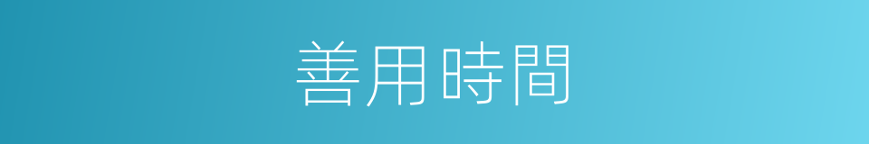 善用時間的同義詞
