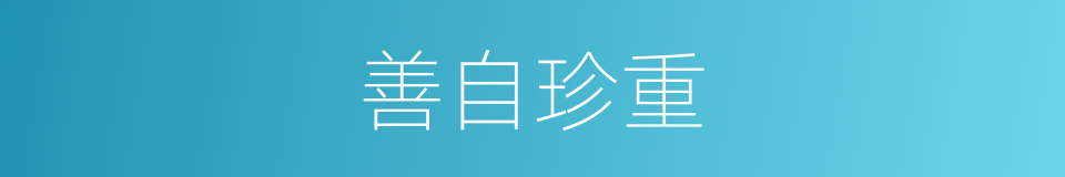 善自珍重的同义词