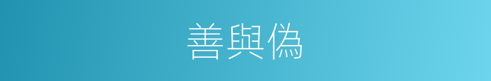 善與偽的同義詞