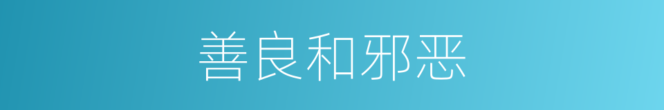 善良和邪恶的同义词
