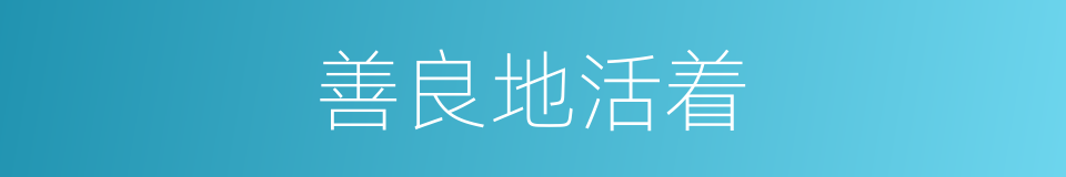 善良地活着的同义词