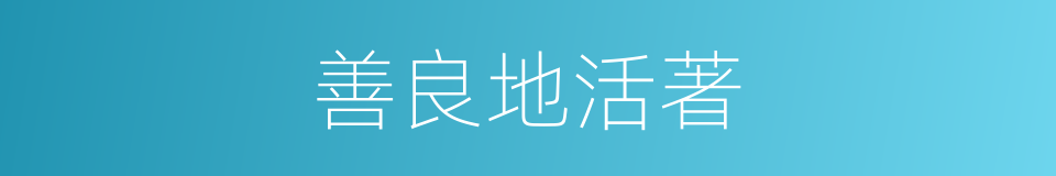 善良地活著的同義詞