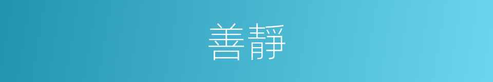 善靜的意思