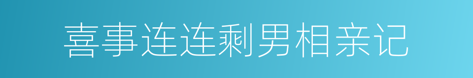 喜事连连剩男相亲记的同义词