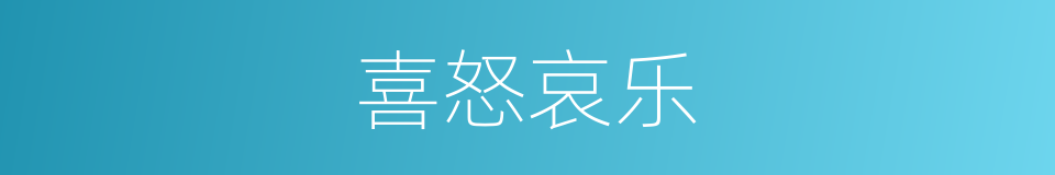 喜怒哀乐的意思