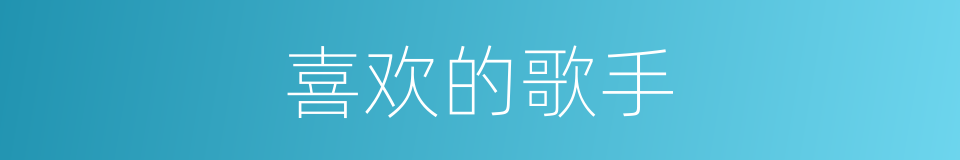 喜欢的歌手的同义词